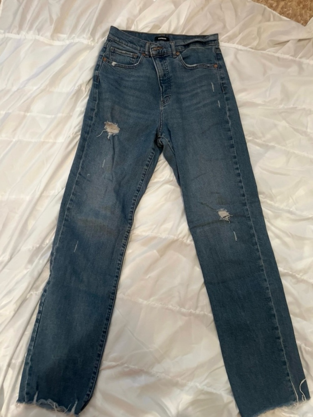 Express Distressed Blue Jeans